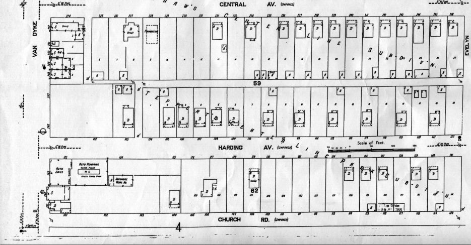 Portion of 1927 Map of Center Line, MI
